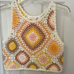 Altar'd State Colorful Crochet Crop Top
